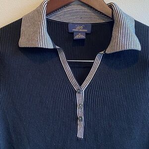 346 Brooks Brothers Silk & Cotton Collared Long Sleeve Shirt Black Size Medium